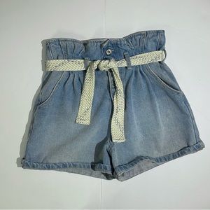 Zara Denim Shorts with Rope Belt